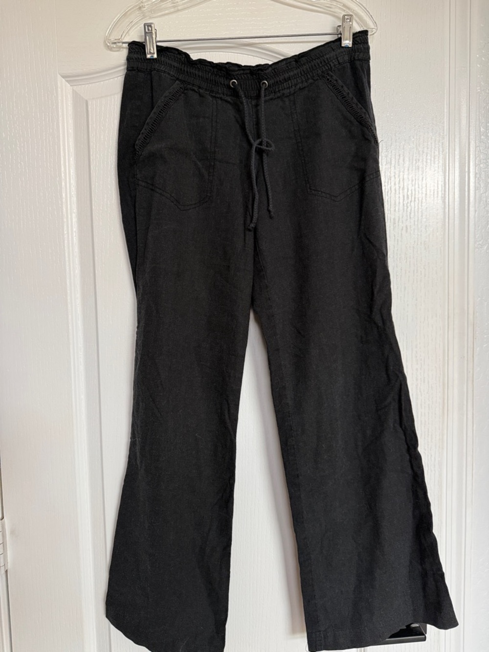 Rewind Black Wide-Leg Drawstring Pants